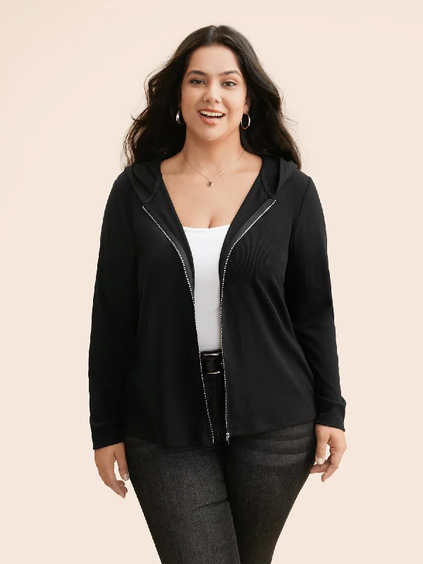Hooded Zipper Medium Stretch Sweatshirt purpose
