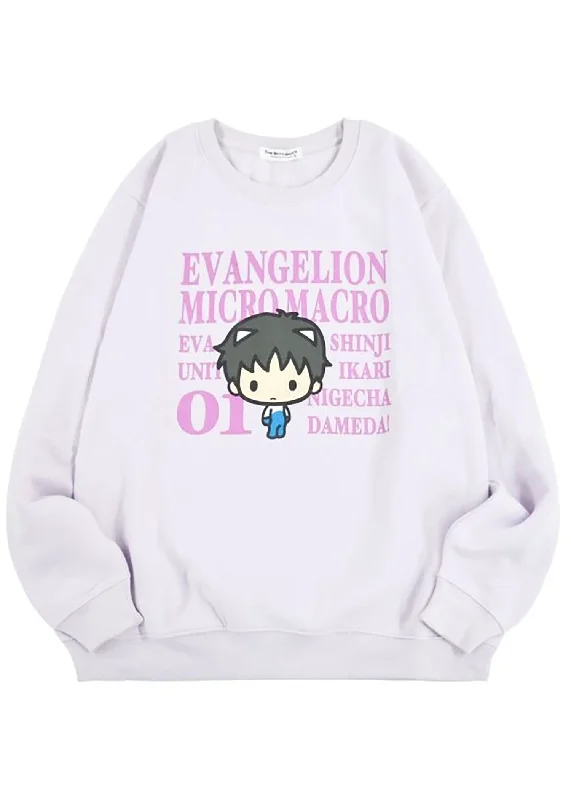 Neon Genesis Evangelion Shinji Ikari Chibi Pullover Earthy Women's Hemp - based