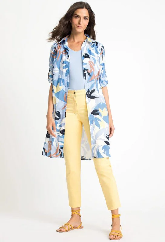 Floral Palm Print Shirt Dress Business