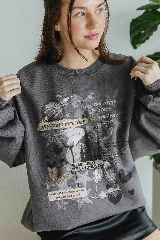 Dynasty Collage Sweatshirt Sophisticated Women's 