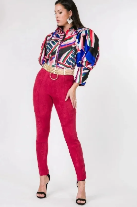 Faux Suede Skinny Pants Scandinavian
