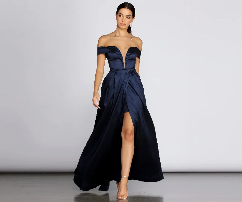 Polly Off The Shoulder Formal Dress Hip Women's Retro