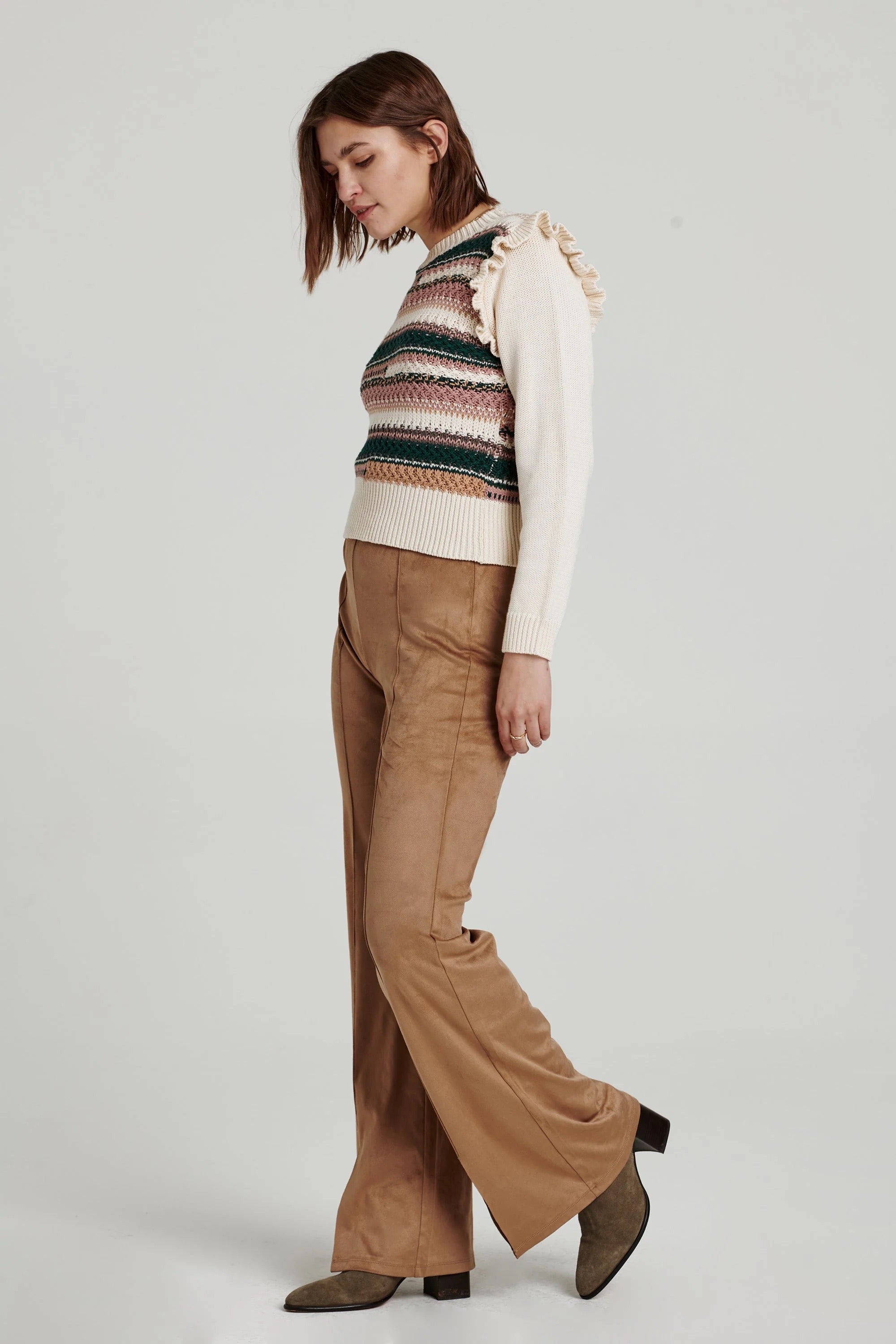 Another Love Fallon Flare Leg Suede Pant - 2 COLORS Contemporary 