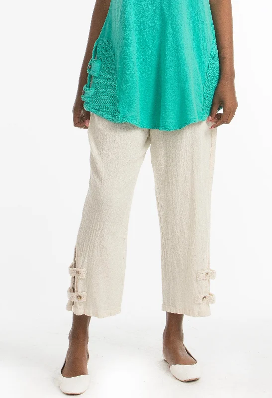 Serena Pant 100% Cotton Gauze Floods with POCKETS! Sophisticated Women's Tailored