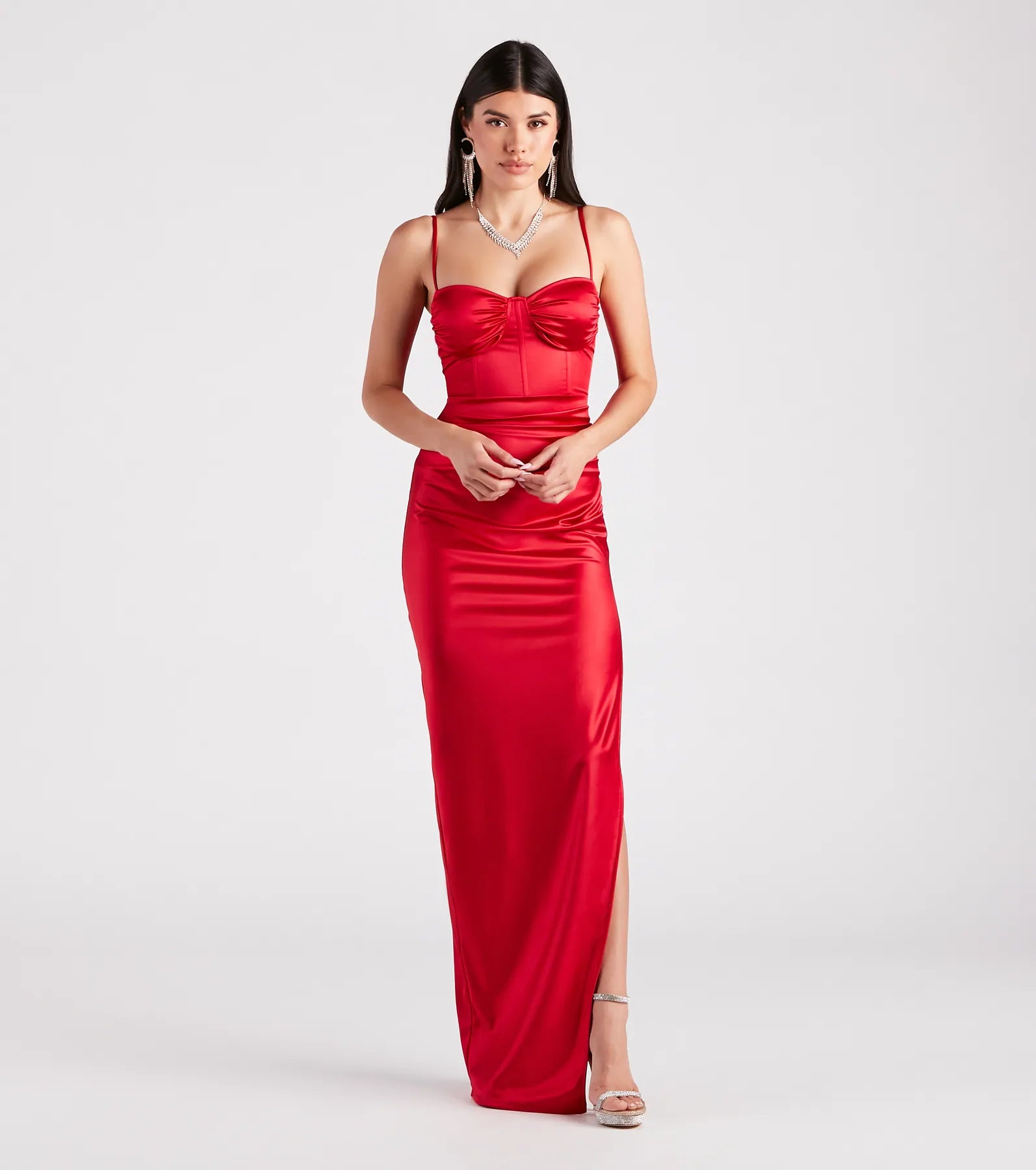 Eliora Formal Satin Corset Slim Dress Adventure