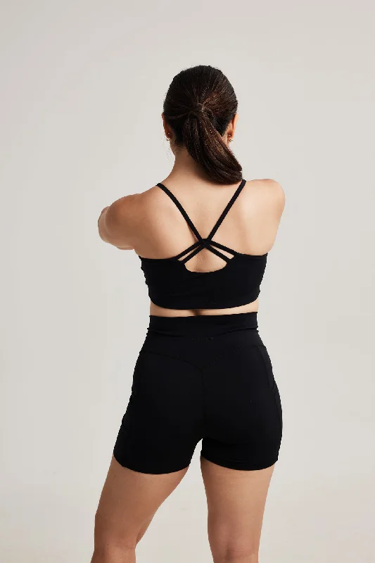 Wispy Bra in Black Sesame Cozy Women's Sherpa - lined