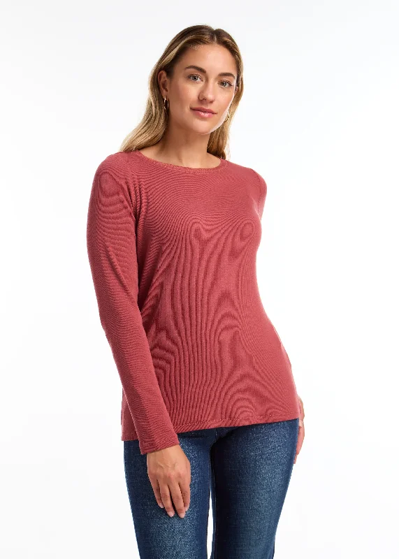 Long-Sleeve Boat Neck Top Casual Women's Loose - fitting