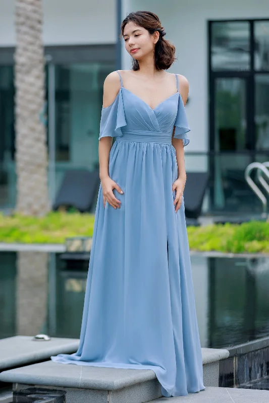 A-Line Floor Length Chiffon Bridesmaid Dress CB0710 Women