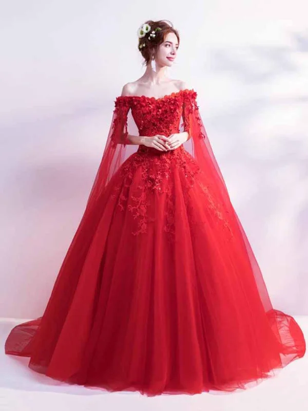 Off-the-Shoulder Lace Applique Wedding Dresses Sophisticated Women's Tailored