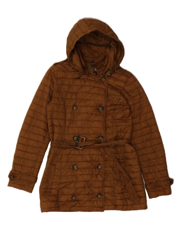 MASSIMO DUTTI Womens Hooded Padded Coat UK 14 Medium Brown Polyester Stylish Women's Tropical MASSIMO DUTTI Womens Hooded Padded Coat UK 14 Medium Brown Polyester Stylish Women's Tropical