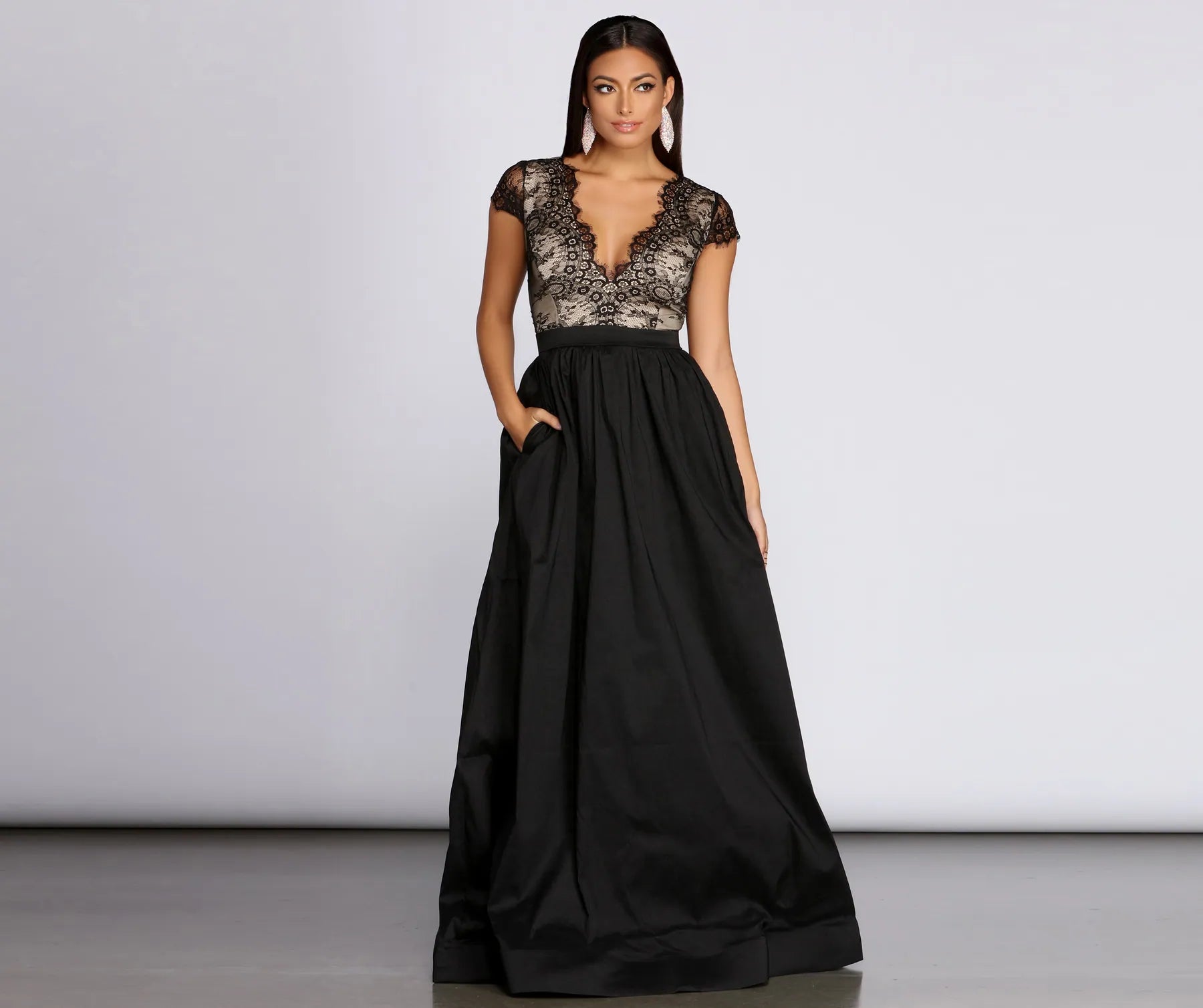 Kehlani Taffeta A-Line Dress Geometric