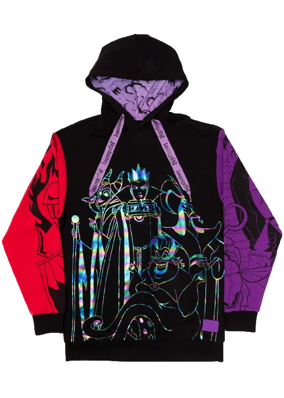 Disney Villains Color Block Unisex Hoodie Stylish Women's Neon