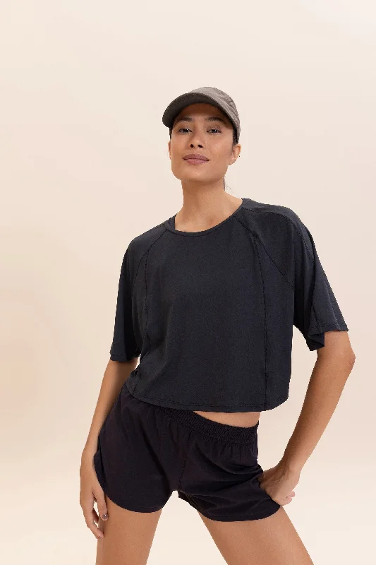 Crop Bio Stretch T-shirt Hip Women's Retro
