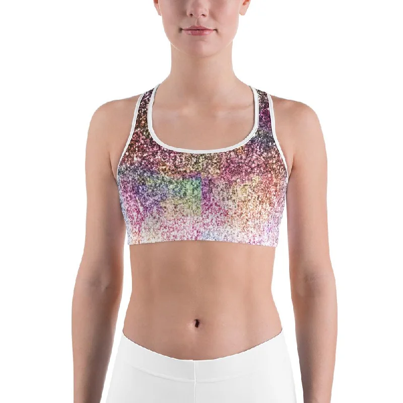 Colorful Sparkles Sports Bra