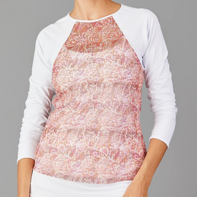 Lush Weave Sheer-body Top (print) Gym
