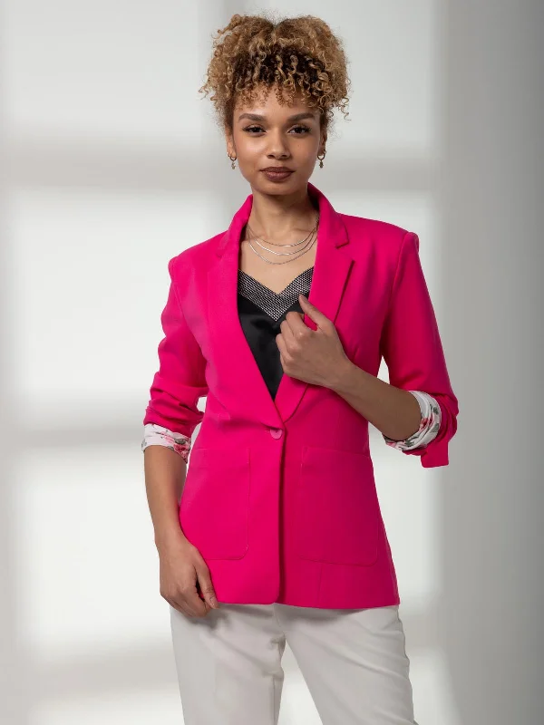 Baylin Tailored Blazer, Hot Pink Refined Women's Classic 