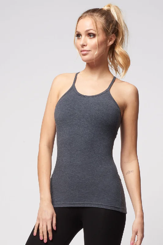 Reversible Cami with Pocket Marl Grey Preppy Women's College