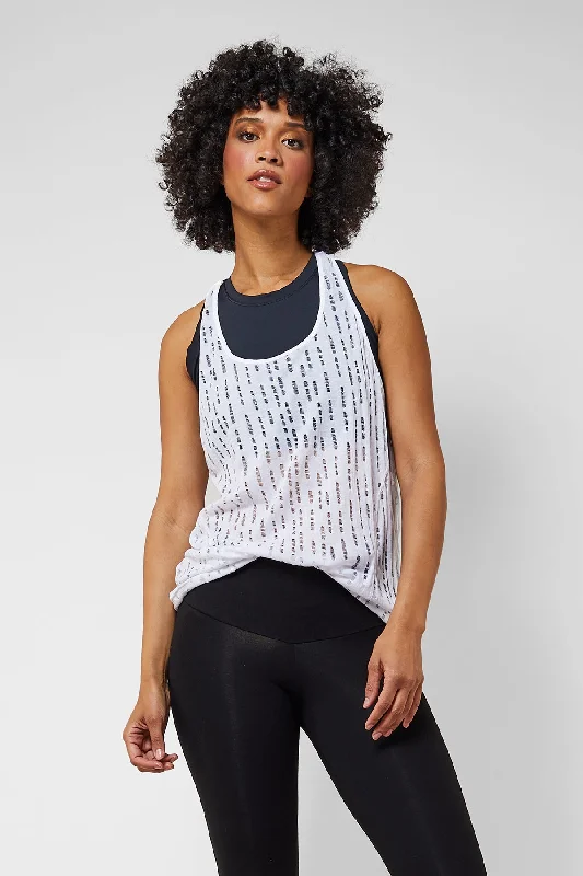 Lightweight Loose T Back Vest White Sleek Women's 