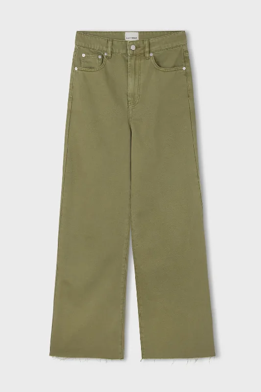 Khaki Recycled Cotton Straight Leg Jean Refined Women's Classic 