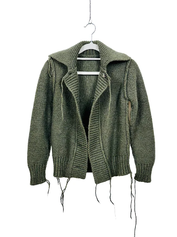 Navy Green Wool Cardigan Street