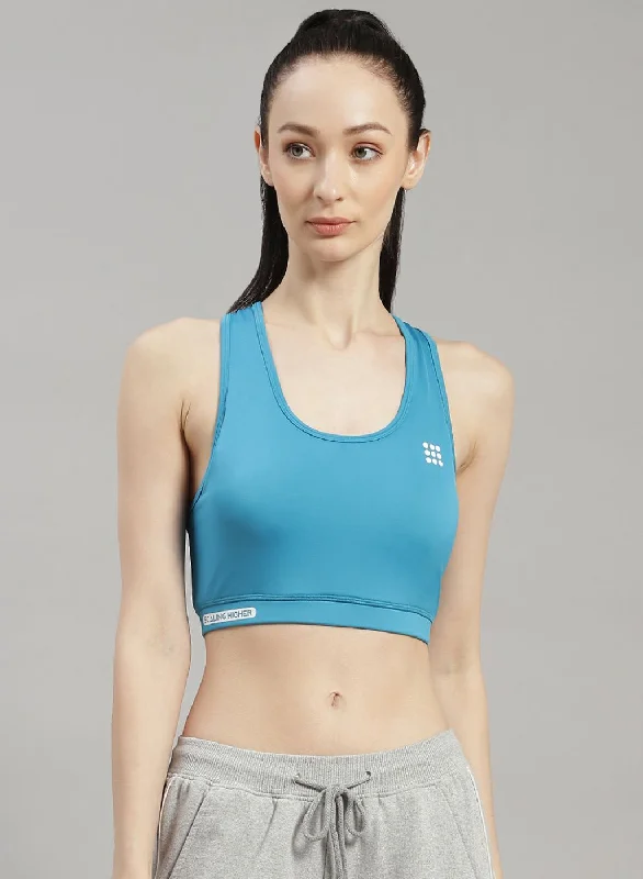 Women Blue Solid Sports Bra Practical Women's Multi - 