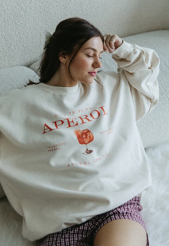 Aperol Spritz Sweatshirt In Ivory Dapper Women's Bow - adorned