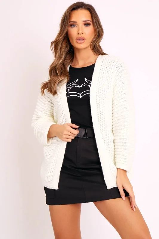Cream Oversized Chunky Knit Cardigan - Courtney Contemporary 