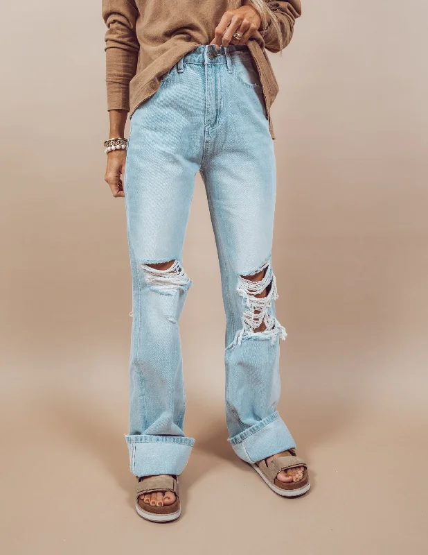 Avenida Flare Denim Monochromatic Office Style