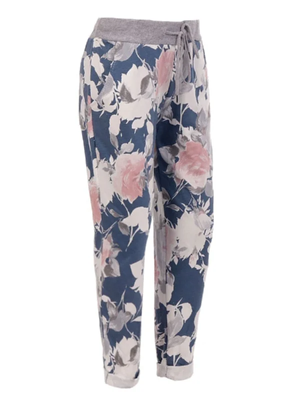 Italian Floral Print Jogger (3 colours up to size 20) Cashmere