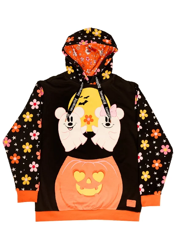 Disney Ghost Mickey and Minnie Halloween Hooded Unisex Hoodie Artistic Women's Avant - 