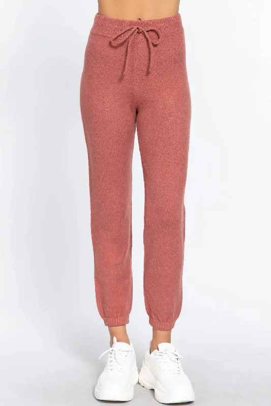 Drawstring Sweater Long Pants Laid - back Women's Vibe