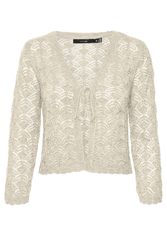 Verena Crochet Tie Cardigan in Cream Cozy Women's Winter
