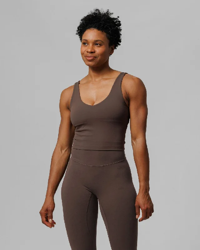 Longline Sports Bra - Woodland Brown Practical Women's Quick - dry