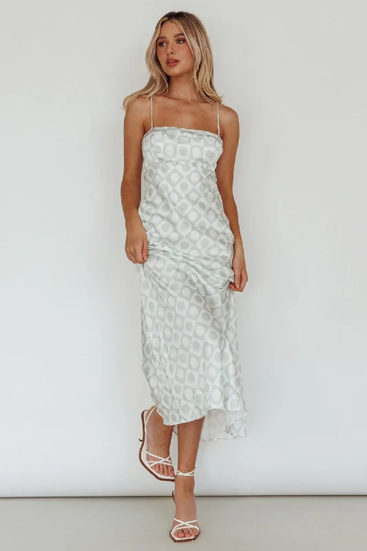 Lane Cove Cami Strap Maxi Dress Print Matcha Bold Women's Animal Print