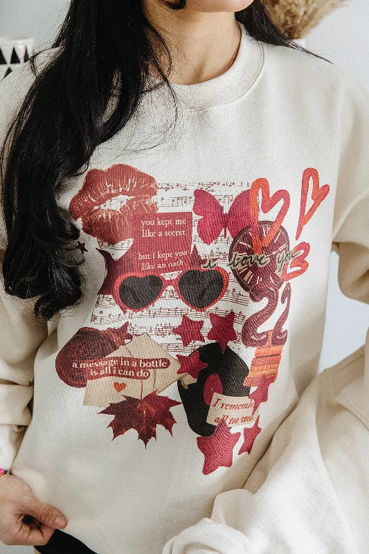 All Too Well Collage Sweatshirt Stylish Women's Tropical 
