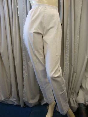 Cafe White Stretch Cotton Drill Pull on Pants Practical Women's Quick - dry