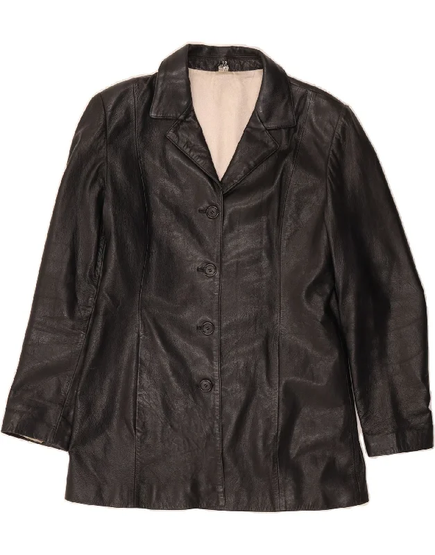 ST. BERNARD Womens Leather Jacket UK 12 Medium Black Leather Country