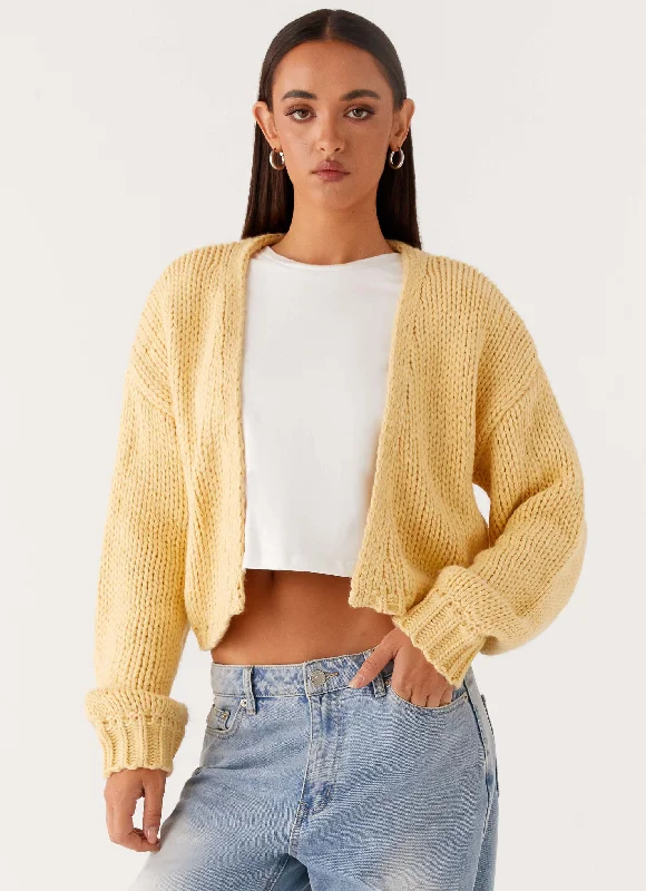 Jasleen Knit Cardigan - Yellow Unique Women's Upcycled
