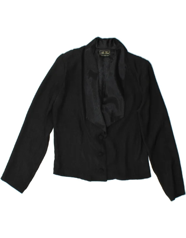 AFTER DARK Womens Crop 3 Button Blazer Jacket UK 10 Small Black Polyester Cozy Women's Winter AFTER DARK Womens Crop 3 Button Blazer Jacket UK 10 Small Black Polyester Cozy Women's Winter