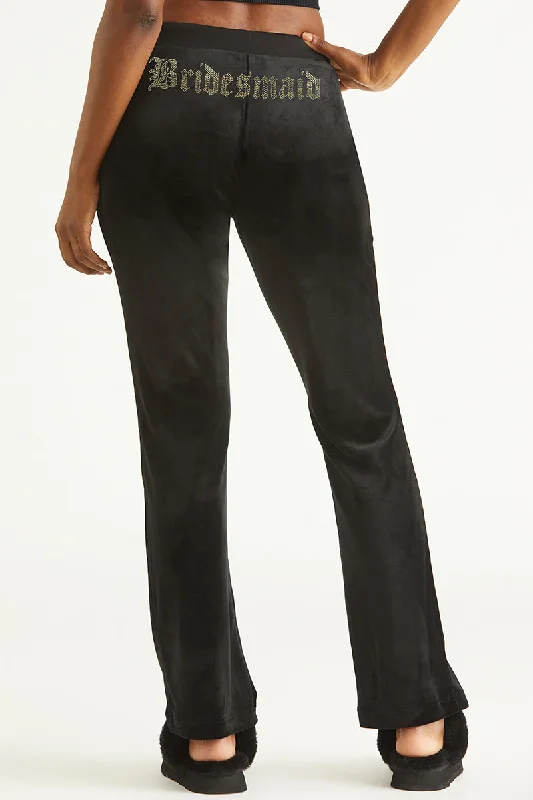 Bridesmaid Big Bling Velour Track Pants