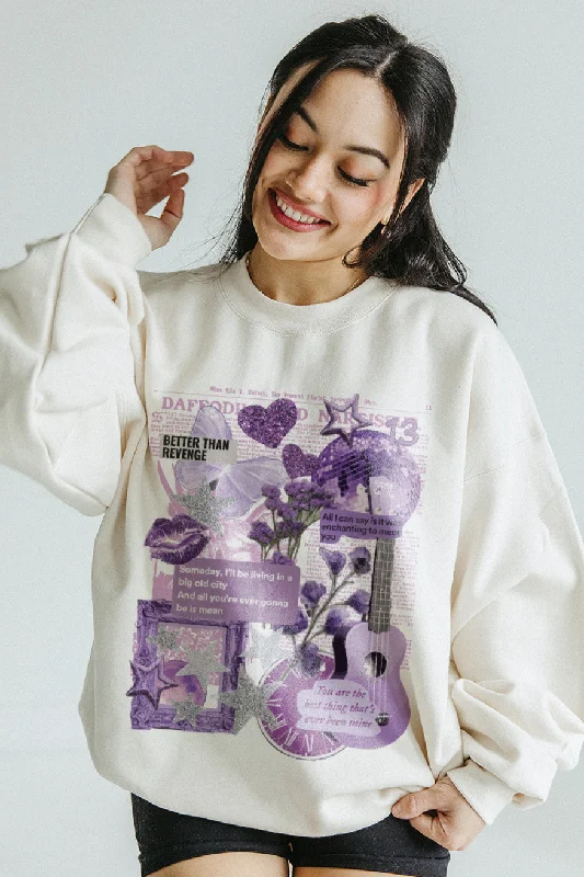 Mirror Ball Collage Sweatshirt Casual Women's Japanese 