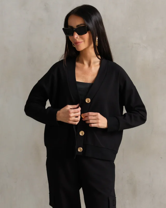 Court Interlock Cardigan Black Street