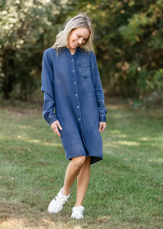 Ramona Denim Long Sleeve Midi Dress - FINAL SALE