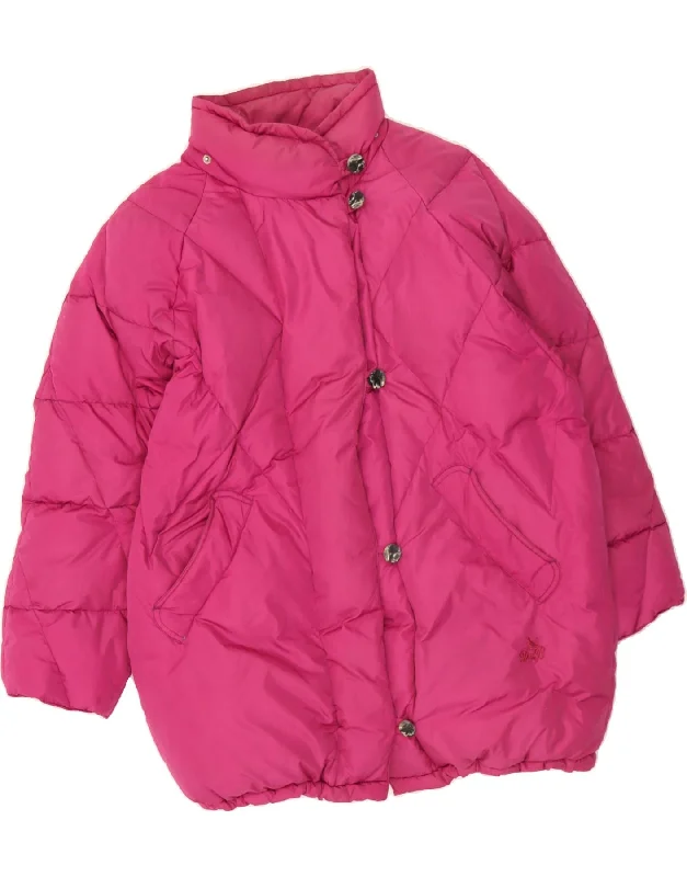 VINTAGE Womens Padded Coat IT 46 Large Pink Polyamide Street