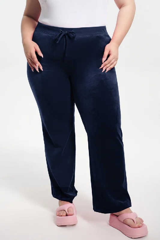 Plus-Size Classic Cotton Velour Track Pants