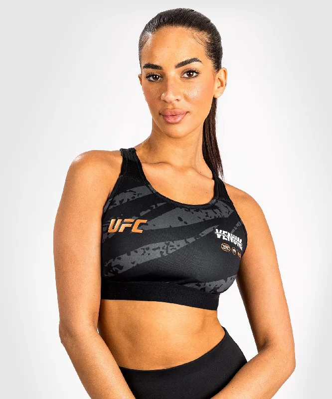 UFC Adrenaline by Venum Fight Week Women’s Sports Bra - Urban Camo Trendy Women's Oversized