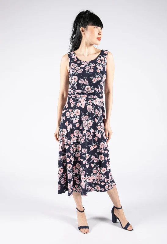 Sleeveless Waistband Detail Dress Bold Women's Animal Print