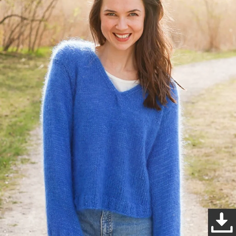 Pullover Cornflowers Blues Strickset -  Drops (PDF)