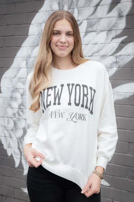 New York NY Sunday Sweatshirt, Sea Salt | Z Supply Traditional Women's Wool