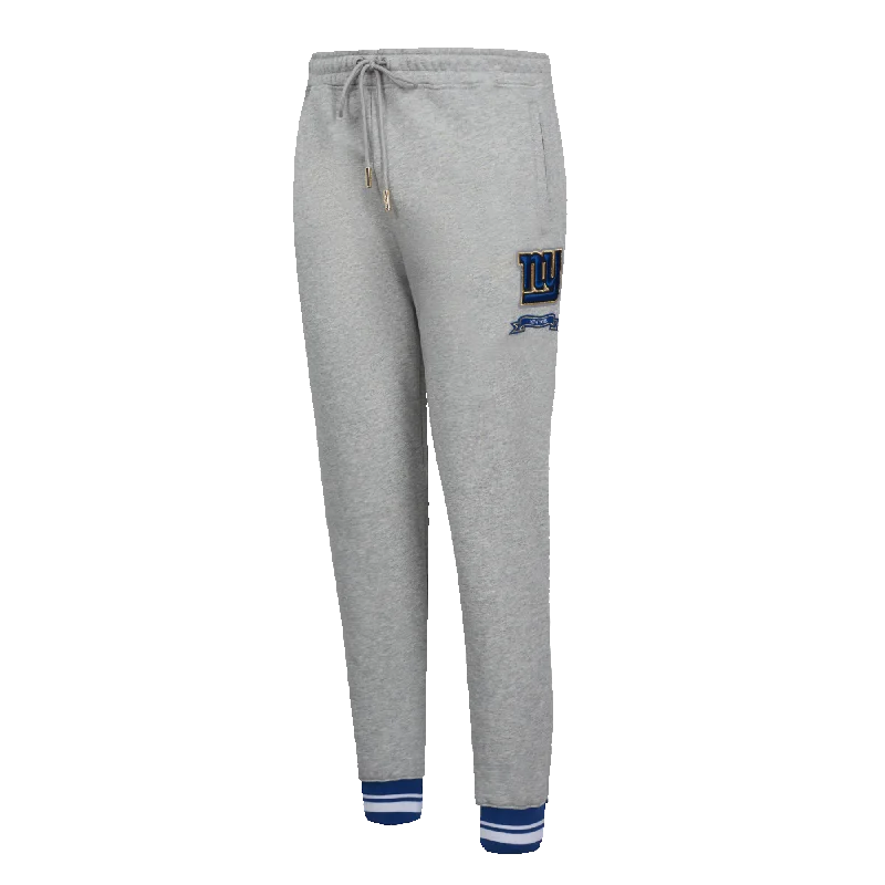 NFL NEW YORK GIANTS PRO PREP W RIB FLC WOMEN'S SWEATPANT (HEATHER GREY/DODGER BLUE)